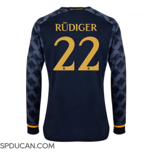 Muški Nogometni Dres Real Madrid Antonio Rudiger #22 Gostujuci 2023-24 Dugi Rukav